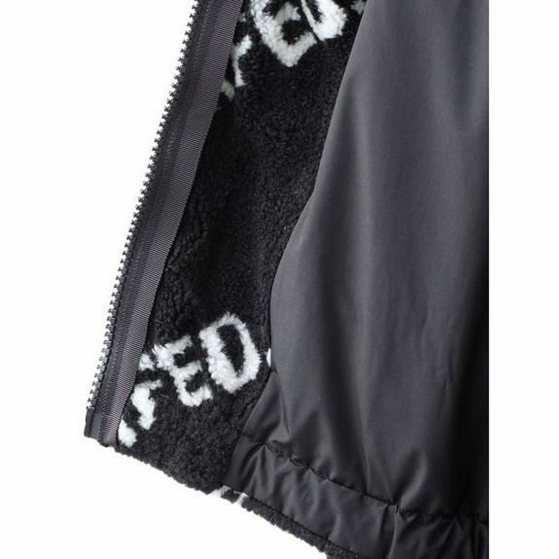 ミルクフェド MILKFED. ALL OVER LOGO BOA ZIP UP HOODIE 総ロゴ