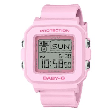 CASIO 卡西歐 BGD-10 BGD-10-4 單色像素動畫數位錶 淺粉 39mm