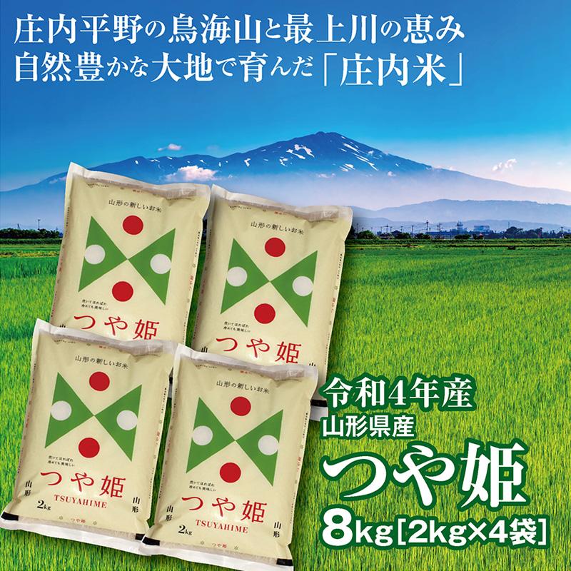 令和５年産 つや姫８kg（２kg×４袋） 山形県の米どころ庄内平野で育った庄内米 送料無料