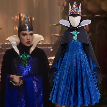 2025白雪公主毒皇后跨境萬圣節cosplay皇冠同款禮服童裙披風套裝