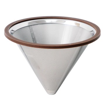 【日本寶馬】1~4杯錐型極細雙層不鏽鋼濾器 HK-S-V02-N