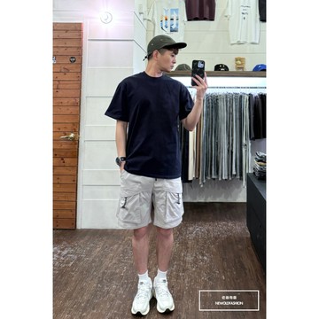 E7th.厚磅素色水洗短T-深藍(E7S0022405)