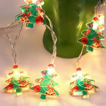 聖誕快樂裝飾燈串 3米20顆燈 電池供電  水晶聖誕樹 暖白色  1個