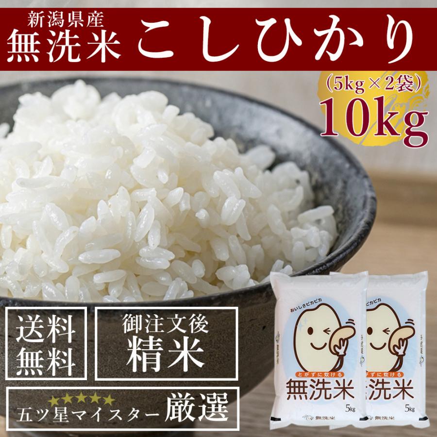 新潟県産 新米 令和５年産 コシヒカリ 無洗米 10kg(5kg×2袋) お米 送料無料 受注精米 白米 2023年