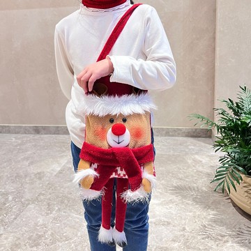 特價✨聖誕節新款蘋果袋 兒童長腿手提禮物袋 創意可愛麋鹿老人雪人單肩包 聖誕節 聖誕小物 單肩包 聖誕手提包 聖誕小物