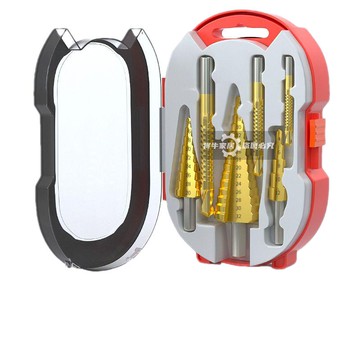 【限時特惠】高速鋼4241鍍鈦階梯鑽套裝三角柄鑽頭6pcs寶塔鑽木工拉槽鋸鑽組合