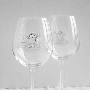 Minimalist簡單愛系列|定制相親相愛紅酒對杯—文字雕刻