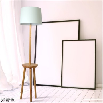 北歐簡約現代實木落地燈客廳書房臥室床頭宜家三腳架茶幾落地臺燈 - 燈罩+9w普通暖光led燈泡