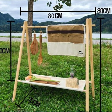 佑艾實木便攜式掛鉤架可拆三角置物架收納架衣架戶外用品可拆卸