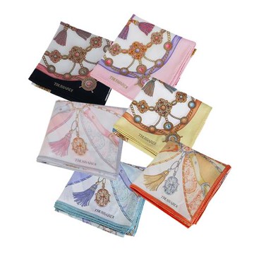 TRUSSARDI 流蘇印花棉質大帕巾(任選)