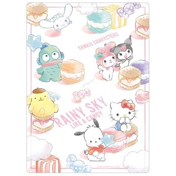 小禮堂 Sanrio 三麗鷗大集合 B5塑膠墊板 (甜點雲朵款)