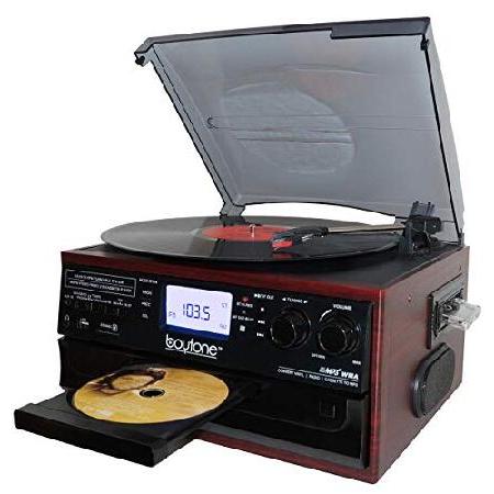 Boytone BT-22C, Bluetooth Record Player Turntable, AM FM Radio, Cassette, CD Player, Built in Speaker, Ability to Convert Vinyl, Radio, Cassette, CD