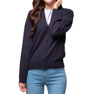 CARET 女款休閒開襟針織衫  S-M  海軍藍