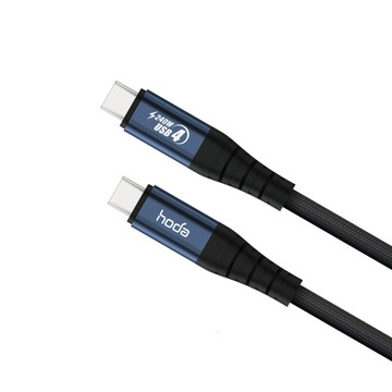 hoda USB4 240W USB4 USB-C to C 同軸編織快速充電線 8K60Hz -120cm