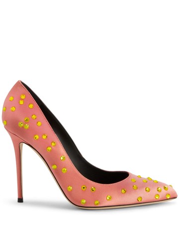 Giuseppe Zanotti - Jakye Precious 105mm satin pumps - women - Fabric/Leather/Leather - 40 - Orange