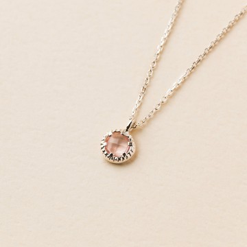 煦日 | 粉水晶 S925純銀 | 天然石輕珠寶項鍊