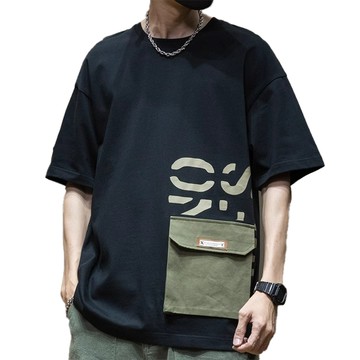CITY STAR 潮流街頭風工裝口袋T恤 (M-5XL) -1入