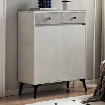 文創集 莫迪岩板2.7尺二門二抽鞋櫃-80x32x99cm免組