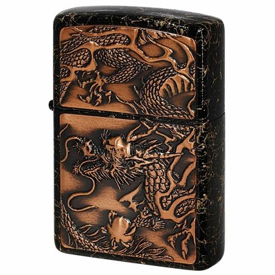 Zippo ジッポ ジッポー ライター RISE METAL ライズメタル 乱糸塗り 赤龍 金乱糸 黒