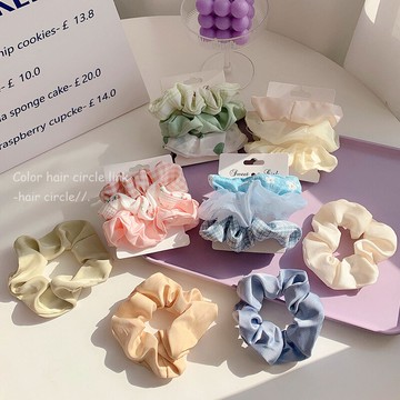 網紅彩色簡約大腸發圈女氣質皮筋頭繩韓國2022年新款發繩發飾頭飾