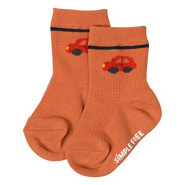 akachan honpo - 襪子-汽車-橘色 (9~14cm)