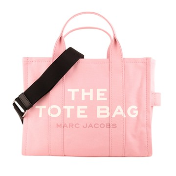 MARC JACOBS-TRAVELER 字母帆布兩用托特包(淺粉色)中款