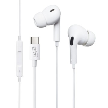 E-books SS41 Type C入耳式線控耳機 適用於iPhone 15與Android  E-EPA246  白色