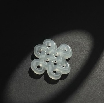 冰種翡翠吉祥中國結 | 裸石 | 天然緬甸玉翡翠A貨 | 送禮