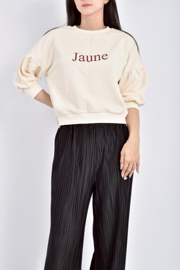 (XL) red y a zel棉質刺繡字母純棉黃色長袖上衣