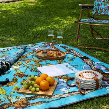 [Tom and Jerry]湯姆貓與傑利鼠 勝利之歌(水藍)防潑水野餐墊