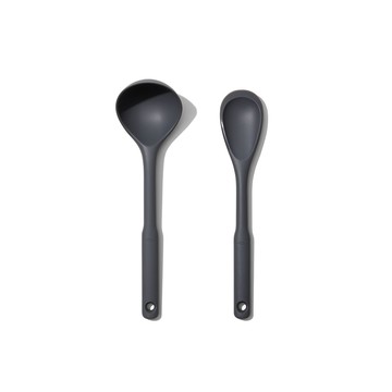 OXO 不沾鍋料理神器 3選2｜12 吋矽膠餐夾/全矽膠長柄湯杓/全矽膠切碎攪拌鏟