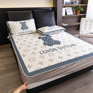 夏季加厚冰絲乳膠涼席三件套床笠款床單人涼被空調軟席子可機水洗