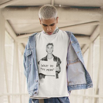 Justin bieber What do you mean 男女中性短袖T恤 白色 小賈斯汀 潮T 人物 相片 照片