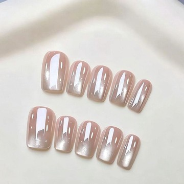 🔥臺灣出貨🔥賣場滿150出貨-海莉極光貓眼溫柔氛圍裸色漸變電鍍高級簡約手工燈泡氣質DFGRD