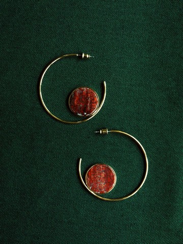 圓石弦月耳環 Moon Earrings