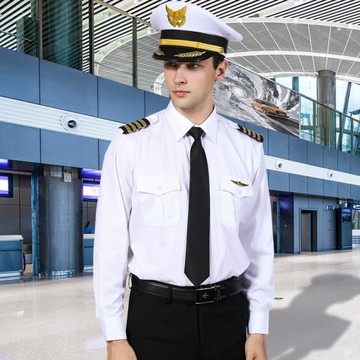 機長制服男女襯衫空少飛行員短袖酒店安保制服航空機師空乘服襯衣