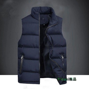 保暖背心羽絨棉馬甲男背心2024新款秋冬外穿保暖立領坎肩大碼休閑馬夾外套-Misaki精品