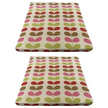 J&N 田園彈性緹花立體坐墊 2入 記憶棉  55 x 55 x 5cm  橘色