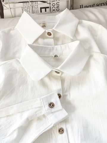 秋春白襯衫女年新款設計感早秋長袖港味上衣小眾職業正裝襯衣