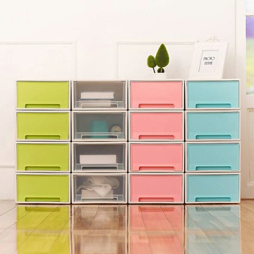 友納 加大加厚透明鞋盒 抽屜式塑料內衣收納盒衣物玩具襪子收納盒