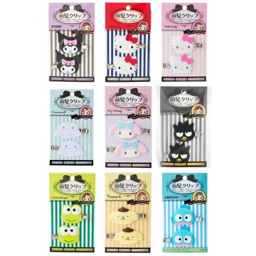 日本Sanrio三麗鷗少女瀏海髮夾立體造型髮飾A301(2入;可選Hello Kitty凱蒂貓/酷洛米/Charmy恰咪/大耳狗/美樂蒂/酷企鵝)