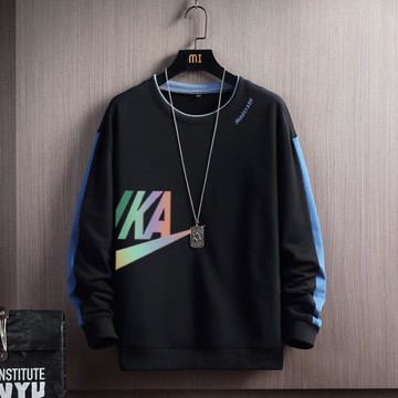 新款長袖衛衣男潮牌ins潮流秋裝百搭圓領上衣t恤韓版寬松休閑外套