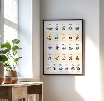 ABC 動物插畫字母學習海報