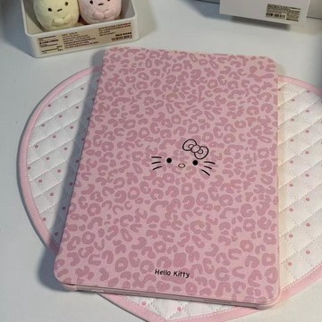 粉豹紋kitty適用3+Y折ipadair7/8平板12代保護殼pro11寸A16保護套