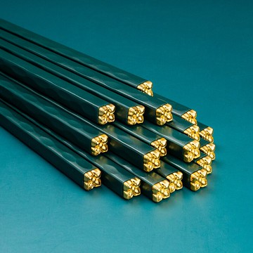 筷子家用高檔防滑耐高溫不發霉北歐輕奢綠色精致高端家庭2021新款