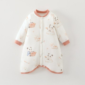 嬰兒衣服a類棉嬰兒連體衣夾棉寶寶衣服新生兒爬服兒童睡袋家居服鑫弘-萌寶童裝可開發票