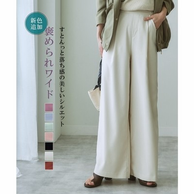 Smileland パンツ とろみ素材 タックワイドパンツ ブラウン S レディース 通販 Lineポイント最大get Lineショッピング