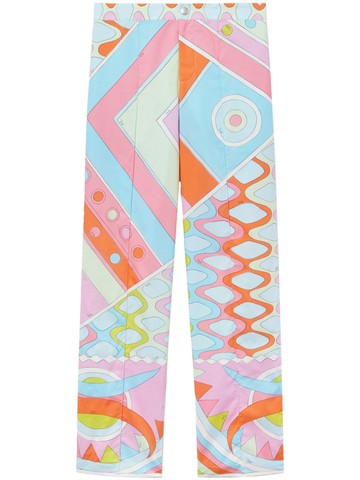 PUCCI - Vivara-Print cotton trousers - women - Cotton - M - Pink