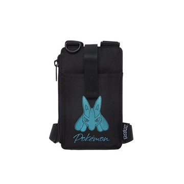 【OUTDOOR】寶可夢Pokemon-幻彩路卡利歐手機隨身側背包-黑色 ODGO22T05BK