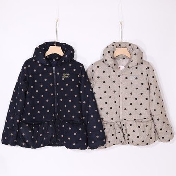 冬季中大女童裝棉衣加厚保暖棉衣防寒服大翻領寶寶上衣外貿日單